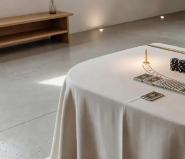 Table de blackjack moderne avec matériaux nobles dans un décor de loft